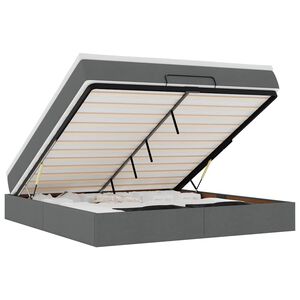 vidaXL Estructura cama otomana colch&oacute;n tela gris oscuro 180x200cm