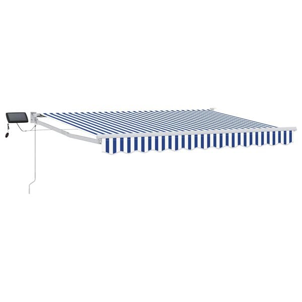 vidaXL Toldo manual retr&aacute;ctil con LEDs Azul y 2,5 x 2 m