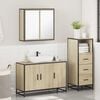 vidaXL Set de muebles de ba&ntilde;o 3 pzas madera contrachapada roble Sonoma
