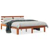 vidaXL Cama sin colch&oacute;n madera maciza de pino marr&oacute;n cera 140x190 cm