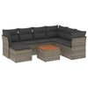 vidaXL Set de sof&aacute;s de jard&iacute;n 8 pzas y cojines rat&aacute;n sint&eacute;tico gris