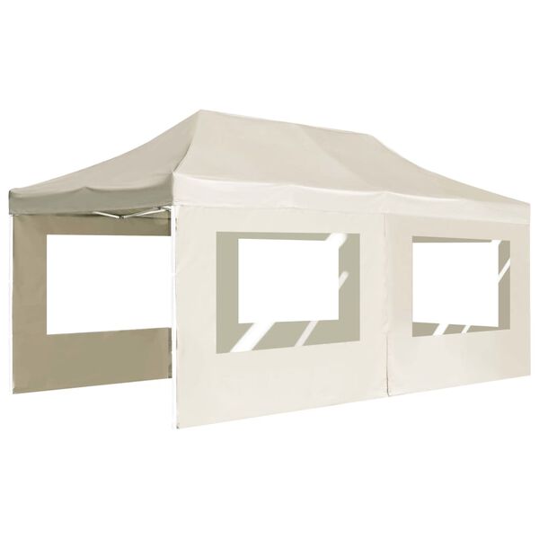 vidaXL Carpa plegable profesional y paredes aluminio crema 6x3m