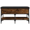 vidaXL Banco zapatero madera de ingenier&iacute;a roble ahumado 82x42x45 cm