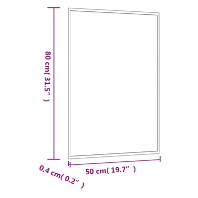 vidaXL Espejo de pared vidrio rectangular 50x80 cm