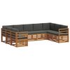 vidaXL Conjunto de sof&aacute;s de exterior 9 uds. Natural y Antracita