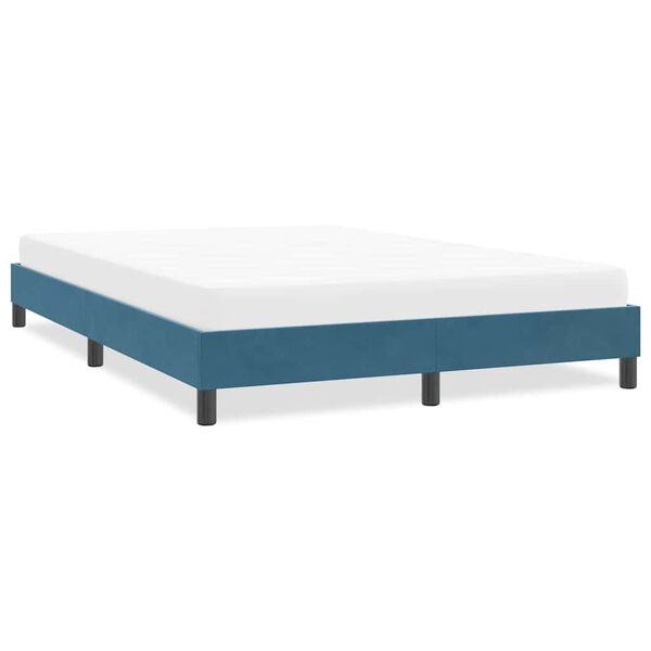 vidaXL Estructura de cama sin colch&oacute;n terciopelo azul oscuro 160x220cm