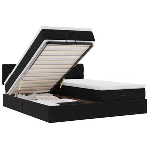 vidaXL Estructura de cama otomana colchones terciopelo negra 180x200cm