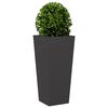 vidaXL Jardineras 2 uds de acero negro 35x35x75 cm