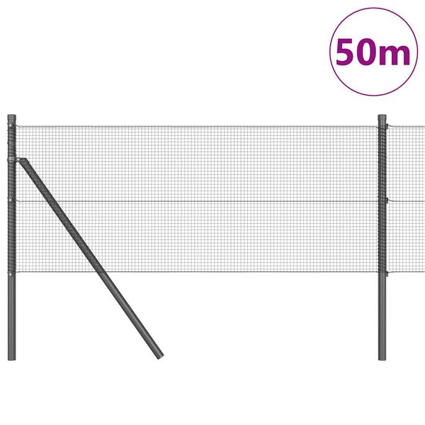 vidaXL Poste de Valla Gris 50 x 0,4 m (malla de 12 x 12 mm)