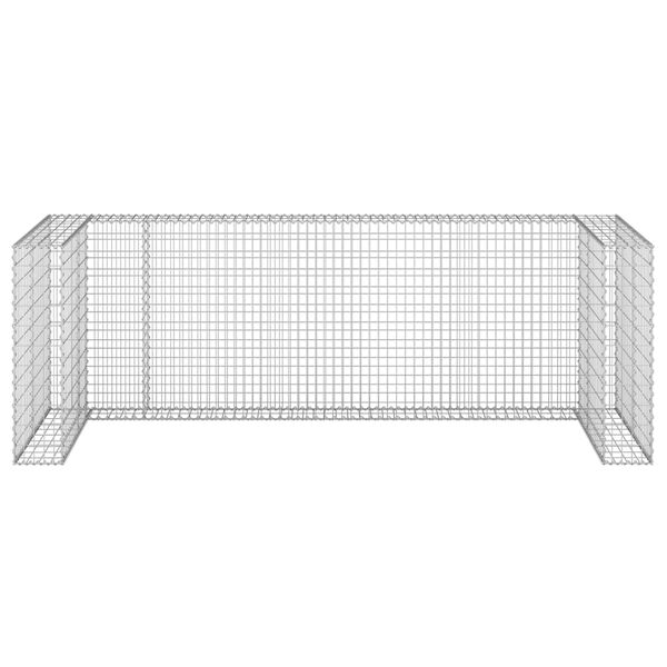 vidaXL Muro gaviones para contenedor basura galvanizado 325x100x110 cm