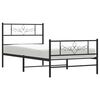 vidaXL Estructura cama sin colch&oacute;n con estribo metal negro 90x190 cm