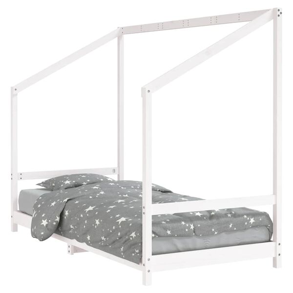 vidaXL Estructura de cama para ni&ntilde;os madera de pino blanco 90x190 cm