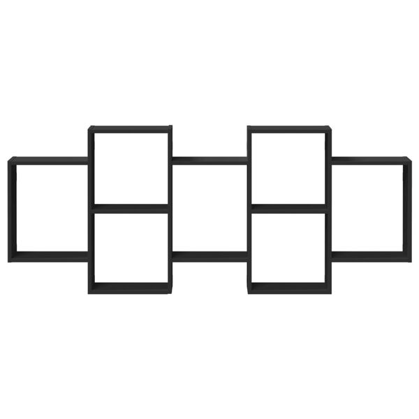 vidaXL Estantería de pared madera de ingeniería negra 159x18x65 cm