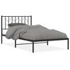 vidaXL Estructura cama sin colch&oacute;n con cabecero metal negro 107x203 cm