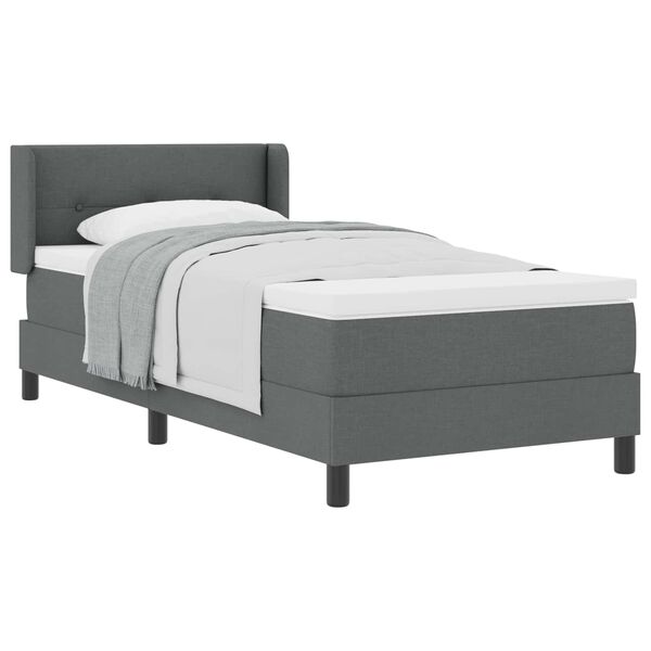 vidaXL Cama tipo Box Spring con colch&oacute;n Gris oscuro 200 x 80 cm tela