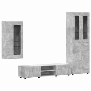 vidaXL Conjunto de mueble de TV con caj&oacute;n FLORIN Gris Concreto