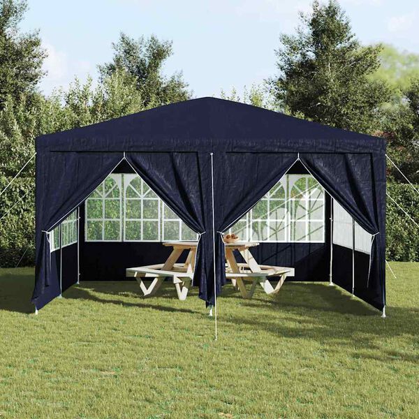 vidaXL Carpa de Fiesta Azul y Blanco 400 x 400 x 266 cm
