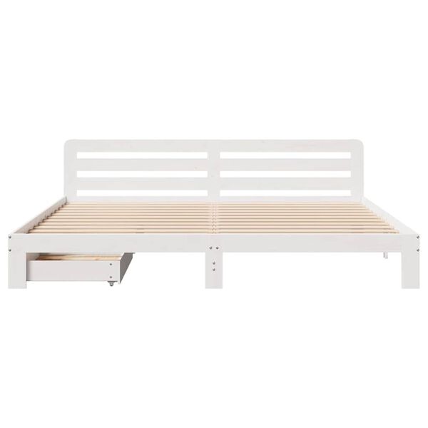 vidaXL Estructura de cama sin colch&oacute;n madera maciza blanca 200x200 cm