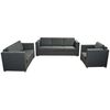 vidaXL Conjunto de sof&aacute;s 3 unidades tela gris oscuro