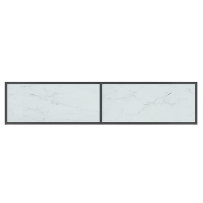 vidaXL Mesa consola vidrio templado blanco 160x35x75,5 cm