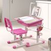Vipack Escritorio ni&ntilde;os regulable Comfortline 301 y silla rosa blanco