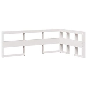 vidaXL Cabecero librer&iacute;a en forma L madera maciza pino blanco 120 cm