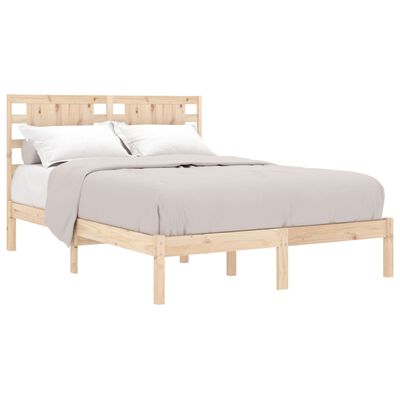 vidaXL Estructura de cama doble madera maciza 135x190 cm