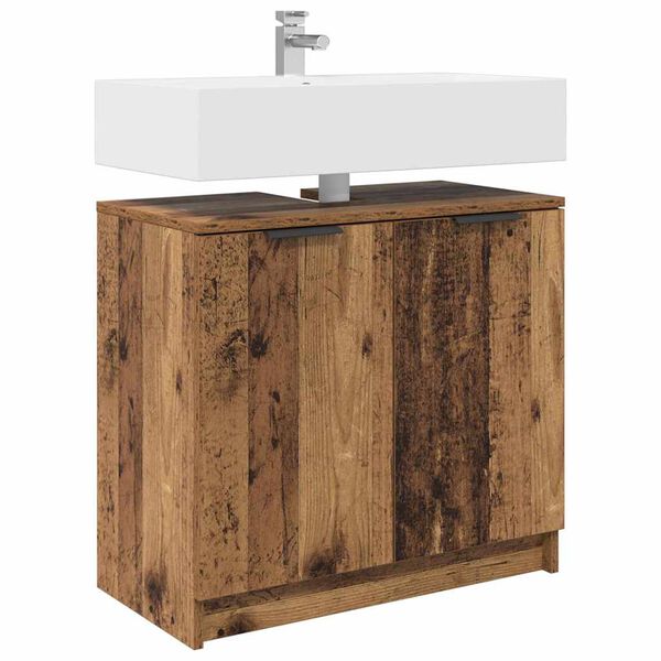 vidaXL Gabinete de Ba&ntilde;o con puerta Madera Vieja 64,5 x 33,5 x 59 cm