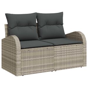 vidaXL Conjunto de sof&aacute; de jard&iacute;n 7 pcs Gris Claro y Gris Oscuro