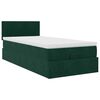 vidaXL Estructura de cama otomana con colch&oacute;n terciopelo verde oscuro