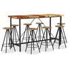 vidaXL Set de muebles de bar 9 piezas madera maciza reciclada