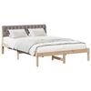 vidaXL Estructura de cama con cabecera Marr&oacute;n y taupe 135 x 190 cm