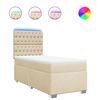vidaXL Cama box spring con colch&oacute;n tela color crema 80x200 cm