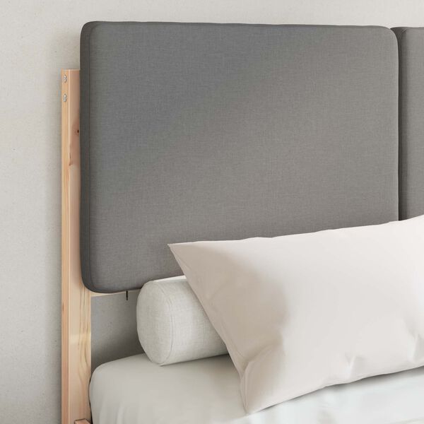 vidaXL Estructura de Cama con Cabecera Tapizada Gris Claro