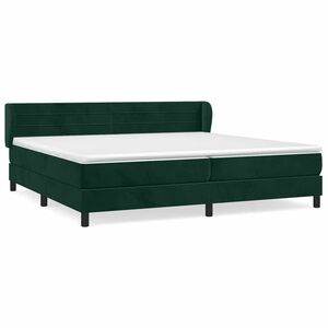 vidaXL Cama box spring con colch&oacute;n terciopelo verde oscuro 200x200 cm