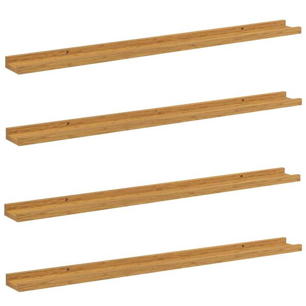 vidaXL Estante de pared con estante 4 pcs Beige 100 x 9 x 3 cm