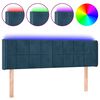 vidaXL Cabecero con LED de terciopelo azul oscuro 147x16x78/88 cm