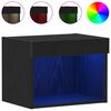 vidaXL Conjunto de mueble de TV con LED Roble Negro 40 x 30 x 30 cm