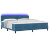 vidaXL Cama Box Spring LED con LED Azul Oscuro 200 x 200 cm Terciopelo