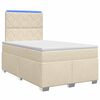 vidaXL Cama box spring con colch&oacute;n Crema 120 x 190 cm Tela