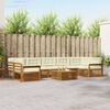 vidaXL Conjunto de sof&aacute;s de exterior con coj&iacute;n 8 pcs Natural y Crema