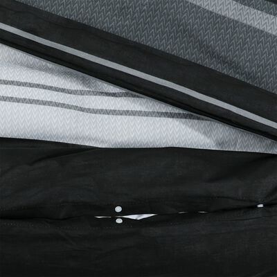 vidaXL Juego de funda nórdica algodón negro y blanco 200x200 cm