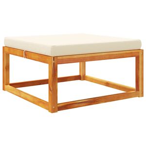 vidaXL Taburete de jard&iacute;n con coj&iacute;n madera maciza acacia 65x65x29 cm