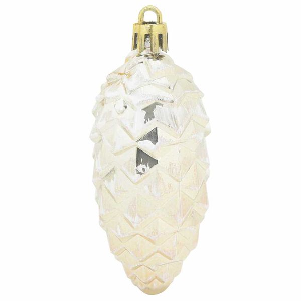 vidaXL Bola de Pi&ntilde;a de Navidad 40 pcs champ&aacute;n Pl&aacute;stico