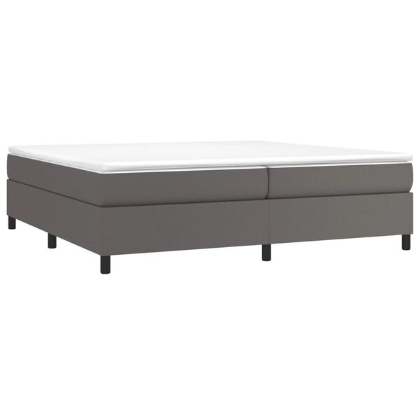 vidaXL Estructura de cama con somier cuero sint&eacute;tico gris 200x200 cm