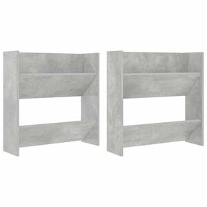 vidaXL Zapateros de pared 2 uds contrachapada gris hormig&oacute;n 60x18x60cm