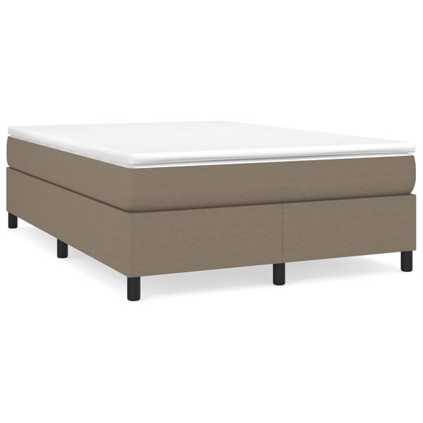 vidaXL Cama box spring con colchón tela gris taupe 140x190 cm