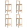 vidaXL Mesa y taburetes altos jardín 5 piezas madera maciza de pino