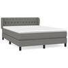 vidaXL Cama box spring con colch&oacute;n tela gris oscuro 140x190 cm