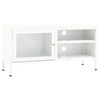 vidaXL Mueble para el televisor acero y vidrio blanco 90x30x44 cm